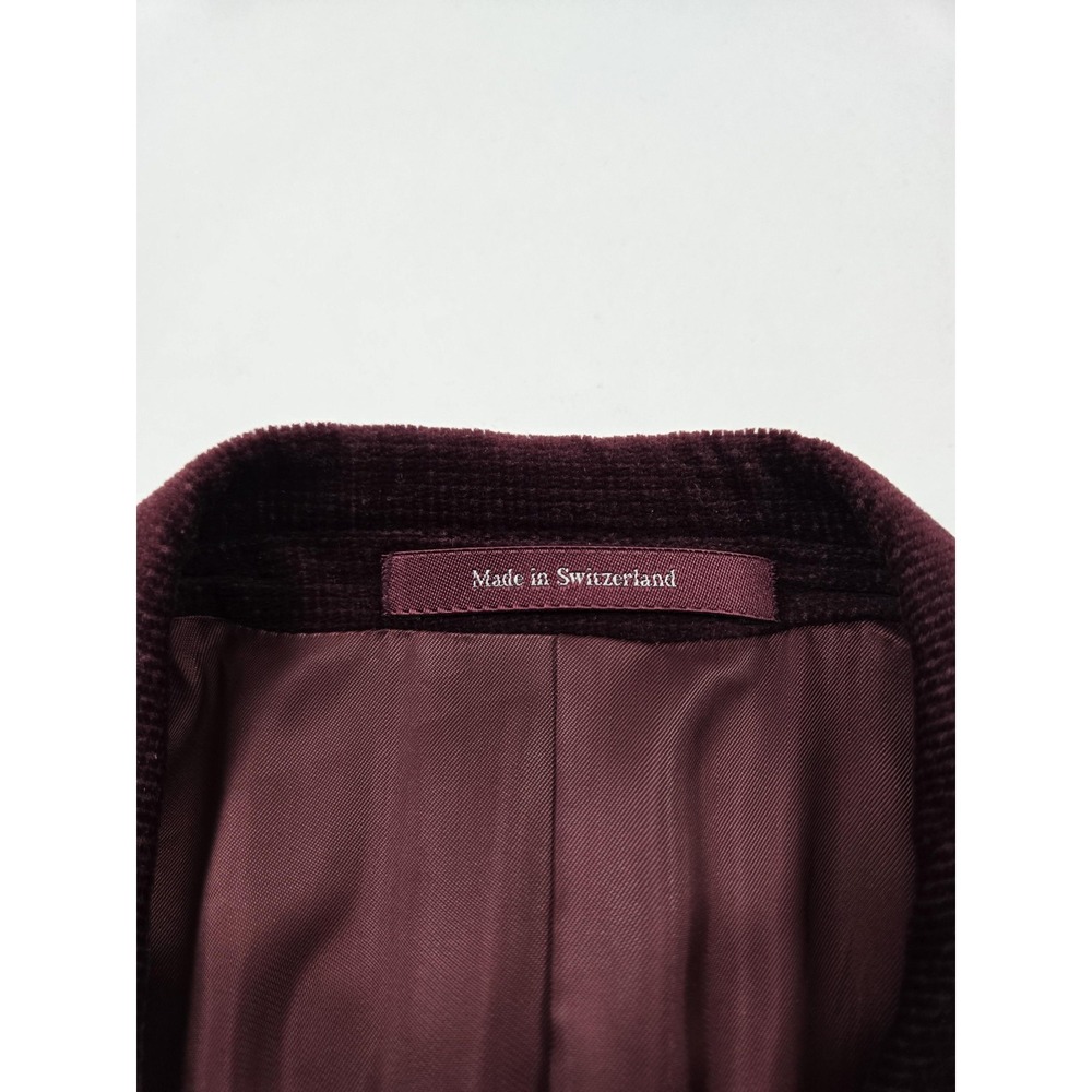 Ermenegildo Zegna Blazer Mens 40R Burgundy Corduroy Cashco Cashmere Blend - Picture 3 of 14